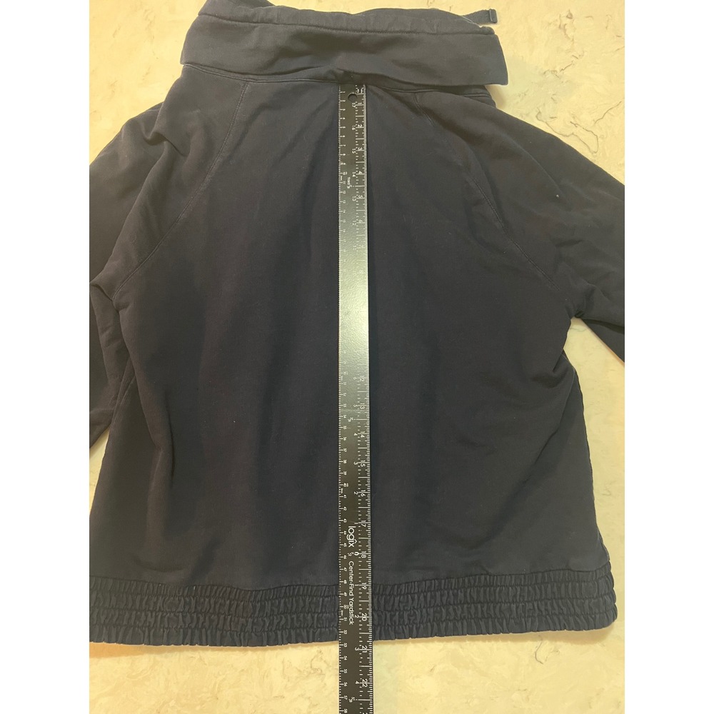 Ann Taylor Loft Womens Navy Blue 3/4 Sleeve Full Zip Hooded Jacket Size M - Picture 5 of 6
